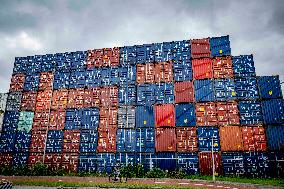 Container Storage At The Port - Rotterdam