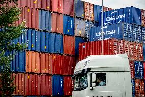 Container Storage At The Port - Rotterdam