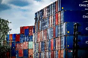 Container Storage At The Port - Rotterdam