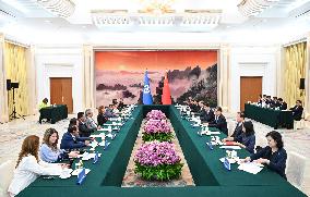 CHINA-BEIJING-WANG HUNING-PRESIDENT OF CENTRAL AMERICAN PARLIAMENT-MEETING (CN)