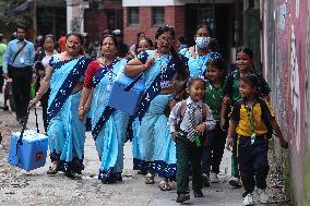 Polio Vaccination Campaign In Patan, Lalitpur.