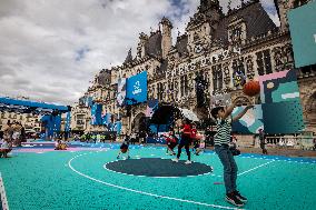 La Terrasse Des Jeux In Front Of Hotel De Ville, In Paris