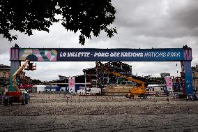 Preparations For The Parc Des Nations At Parc De La Villette, In Paris