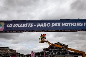 Preparations For The Parc Des Nations At Parc De La Villette, In Paris