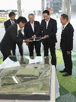 CORRECTED: PM Kishida at chip factory construction site in Hokkaido