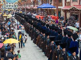 (SichuanMosaics)CHINA-SICHUAN-BUTUO-YI ETHNIC GROUP-TORCH FESTIVAL-COSTUMES (CN)