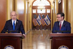 DC: Speaker Johnson and PM Netanyahu hold a brief remarks