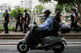 Police Reforce The Security Around The Stade Parc Des Princes, In Paris, To The Match Between Israel X Mali.