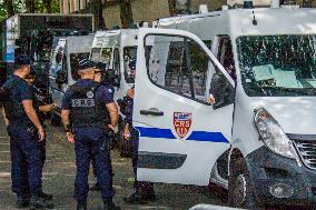 Police Reforce The Security Around The Stade Parc Des Princes, In Paris, To The Match Between Israel X Mali.