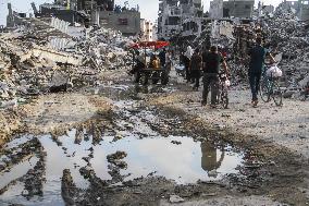 MIDEAST-GAZA-JABALIA REFUGEE CAMP-SEWAGE-POLIOVIRUS