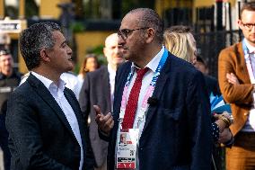 Paris 2024 - Darmanin Inspects Parc Des Princes' Security