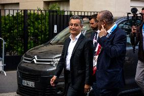 Paris 2024 - Darmanin Inspects Parc Des Princes' Security