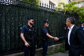 Paris 2024 - Darmanin Inspects Parc Des Princes' Security