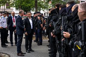 Paris 2024 - Darmanin Inspects Parc Des Princes' Security