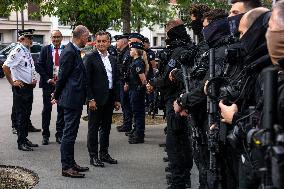 Paris 2024 - Darmanin Inspects Parc Des Princes' Security