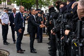 Paris 2024 - Darmanin Inspects Parc Des Princes' Security