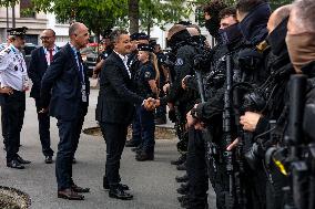 Paris 2024 - Darmanin Inspects Parc Des Princes' Security