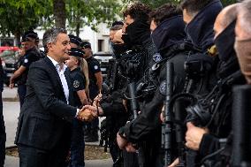 Paris 2024 - Darmanin Inspects Parc Des Princes' Security