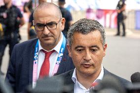 Paris 2024 - Darmanin Inspects Parc Des Princes' Security