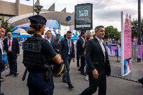 Paris 2024 - Darmanin Inspects Parc Des Princes' Security