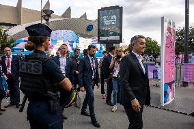 Paris 2024 - Darmanin Inspects Parc Des Princes' Security