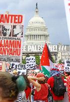 Protest in Washington against Israel PM Netanyahu's speech