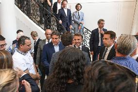 Paris 2024 - Macron Inaugurates The "Maison de L’Elysee"