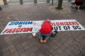 Activists Take To The Streets Of Washington DC To Protest Israeli Prime Minister Netanyahu