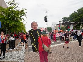 Protesters Gather Near US Capitol As Netanyahu Addresses The Congress.