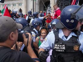 Protesters Gather Near US Capitol As Netanyahu Addresses The Congress.