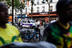 Movement Of Police And People Around Stade Parc Des Princes.