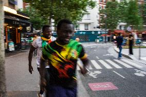 Movement Of Police And People Around Stade Parc Des Princes.