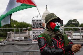 Pro-Palestinian Protest Over Netanyahu's Visit In USA