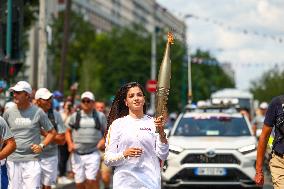 PARIS 2024 - Olympic Torch flame bearers in Hauts de Seine