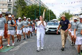 PARIS 2024 - Olympic Torch flame bearers in Hauts de Seine