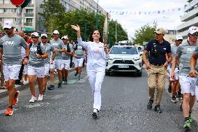 PARIS 2024 - Olympic Torch flame bearers in Hauts de Seine