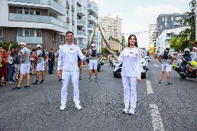 PARIS 2024 - Olympic Torch flame bearers in Hauts de Seine