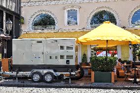 Diesel generators in Odesa streets