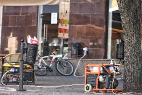 Diesel generators in Odesa streets