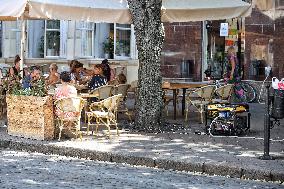 Diesel generators in Odesa streets