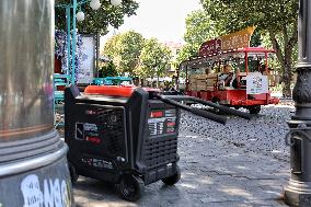 Diesel generators in Odesa streets