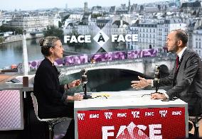 Lucie Castets Appears On RMC/BFMTV - Paris