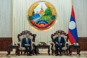 LAOS-VIENTIANE-PM-CHINA-WANG YI-MEETING