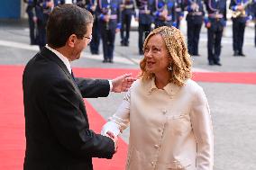 Italian PM Giorgia Meloni Welcomes President Of Israel Isaac Herzog