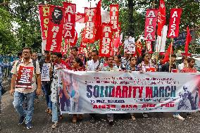 Student Hold Solidarity March For Bangladesh Students In India.