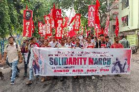Student Hold Solidarity March For Bangladesh Students In India.