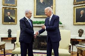 DC: US President Joe Biden meets with Israeli Prime Minister Bejamin Netanyahu at the White House
