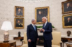 DC: US President Joe Biden meets with Israeli Prime Minister Bejamin Netanyahu at the White House