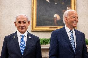 DC: US President Joe Biden meets with Israeli Prime Minister Bejamin Netanyahu at the White House