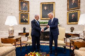 DC: US President Joe Biden meets with Israeli Prime Minister Bejamin Netanyahu at the White House